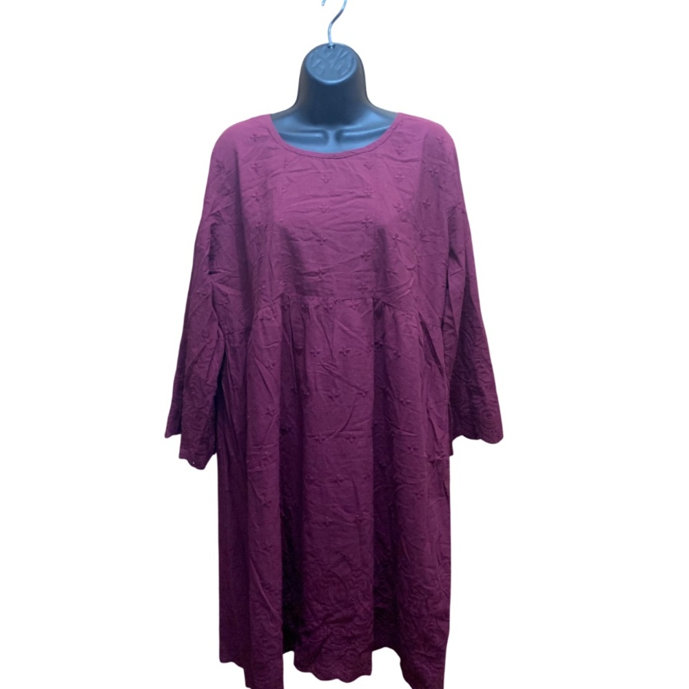 World Market Plum Long Sleeve Shift Dress Woman’s L/XL
